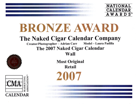 Naked Cigar Calendar Bronze Award